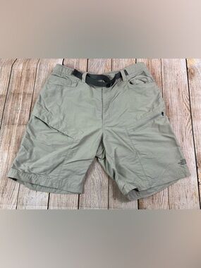 Mens The North Face Zippered Caro Belted Hiking Shorts Khaki Size Large